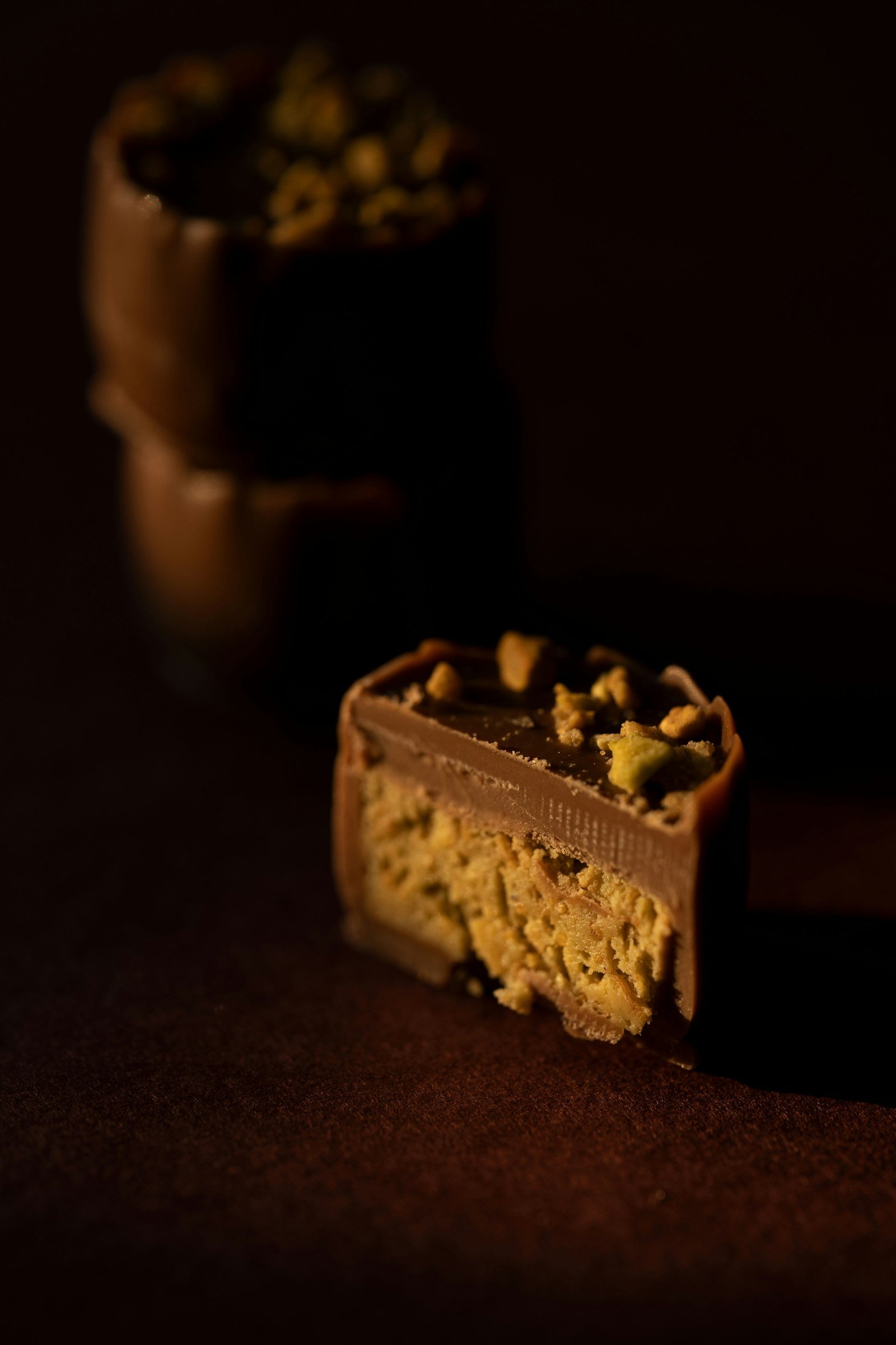 Chocolate with pistachio filling
