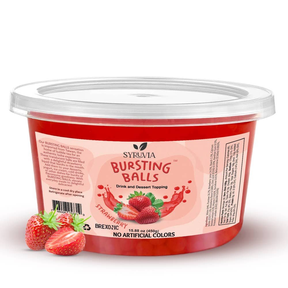 Syruvia Strawberry Bursting Balls popping boba tub